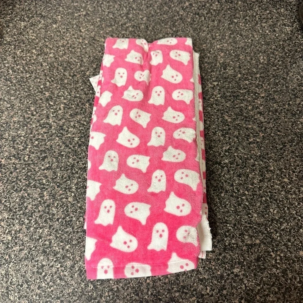 Cupcakes and Cashmere Pink Ghost Hand Towels